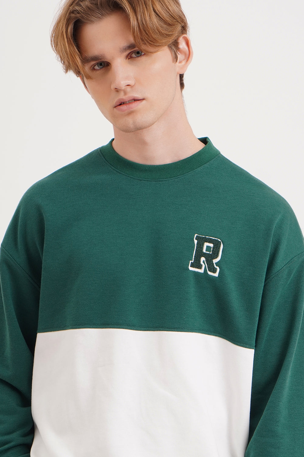 Pullover Sweater with R Patch