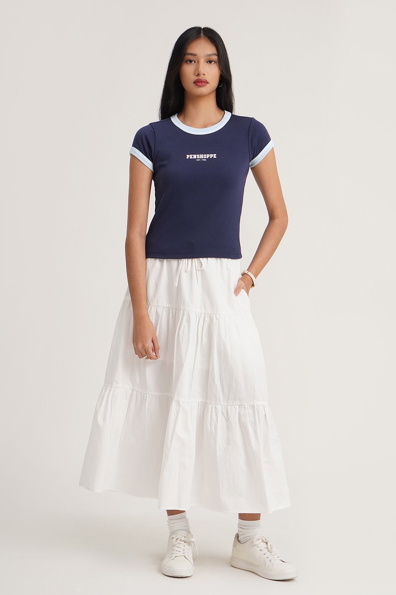 Penshoppe Slim Fit Ringer Graphic T-Shirt