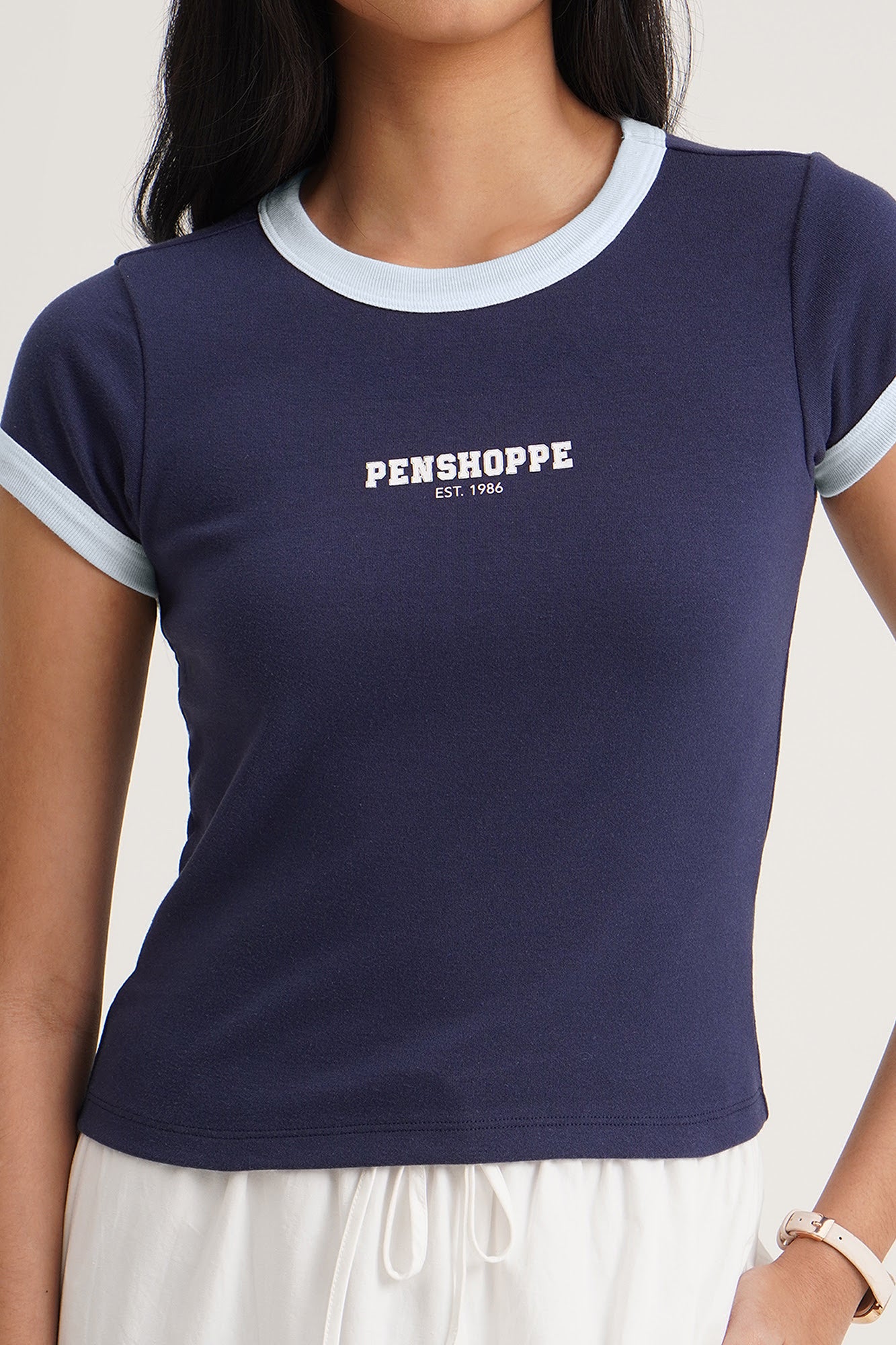 Penshoppe Slim Fit Ringer Graphic T-Shirt