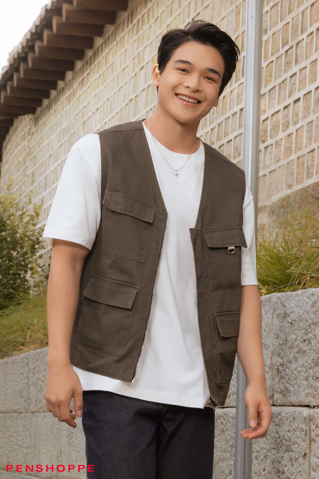 Relaxed Fit Vest with Patch Pockets