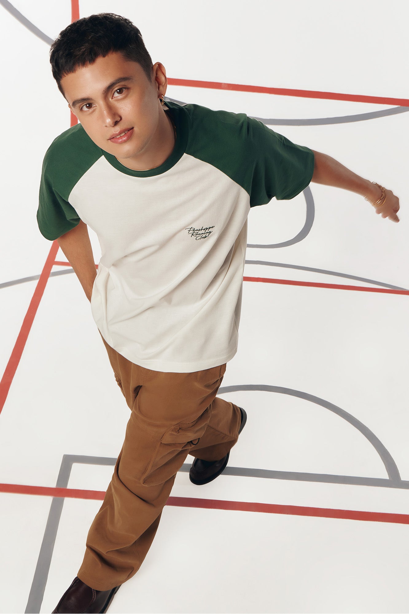 Running Club Relaxed Fit Raglan Graphic T-Shirt