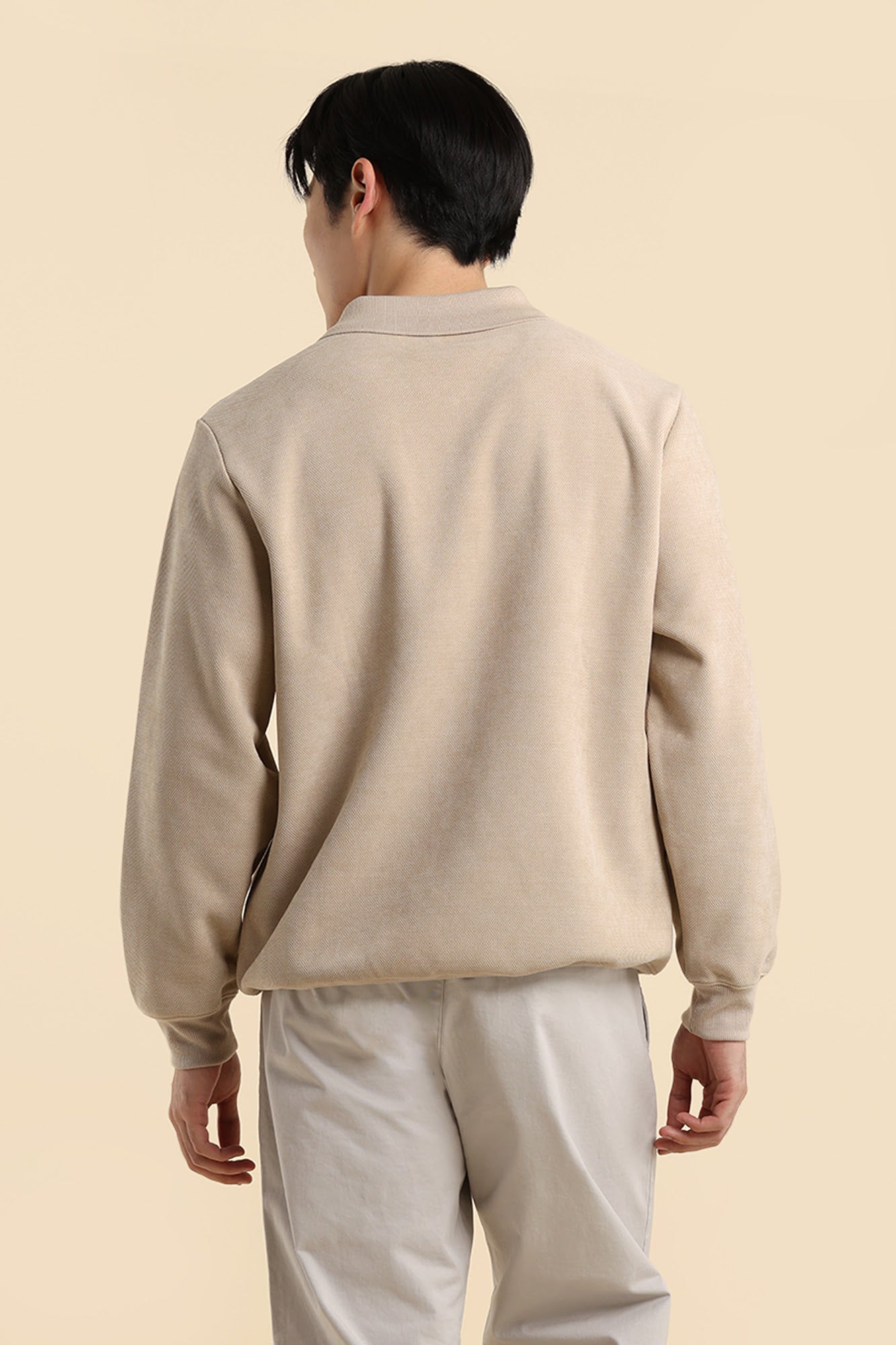 Dress Code Relaxed Textured Half Zip Sweatshirt