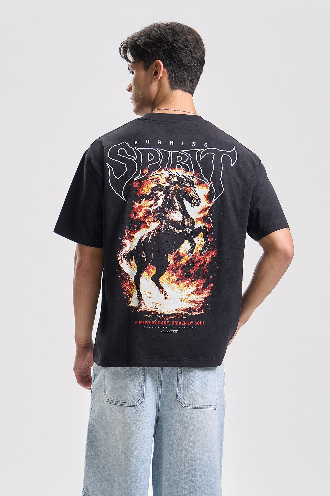 Burning Spirit Relaxed Graphic T-Shirt – PENSHOPPE