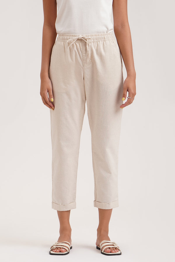 Chic Fit Linen Pull-On Pants