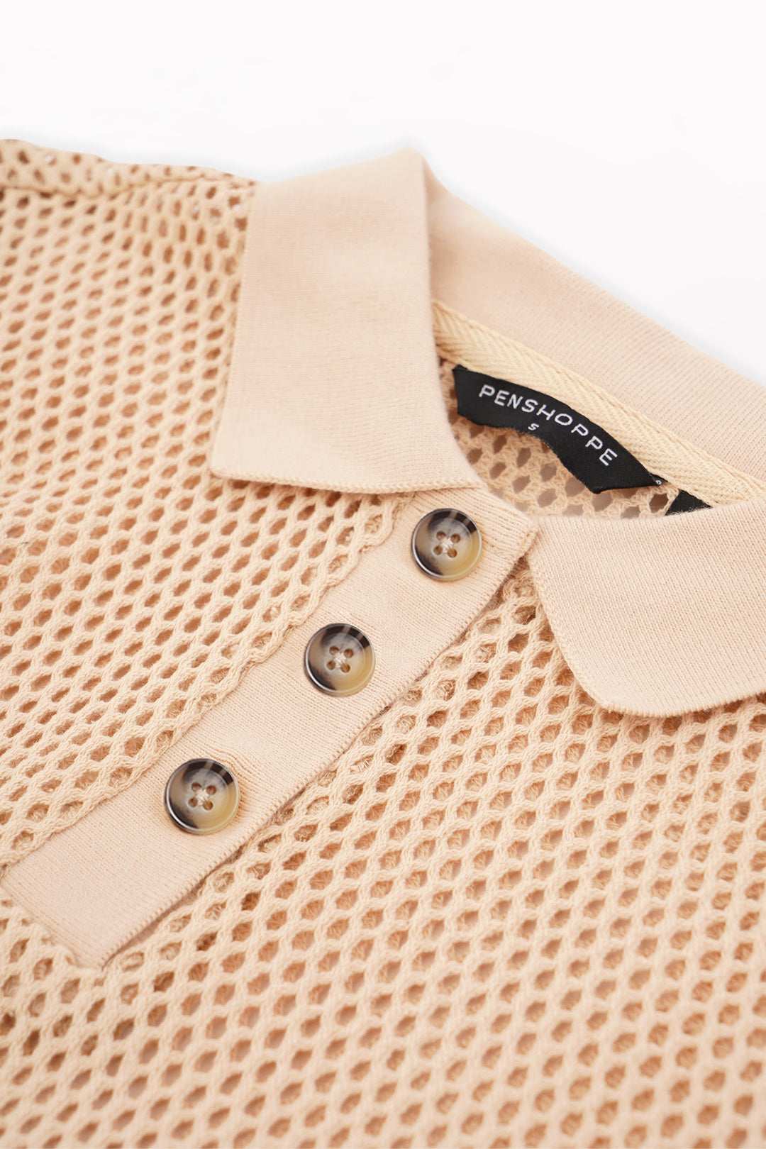Semi Cropped Crochet Polo