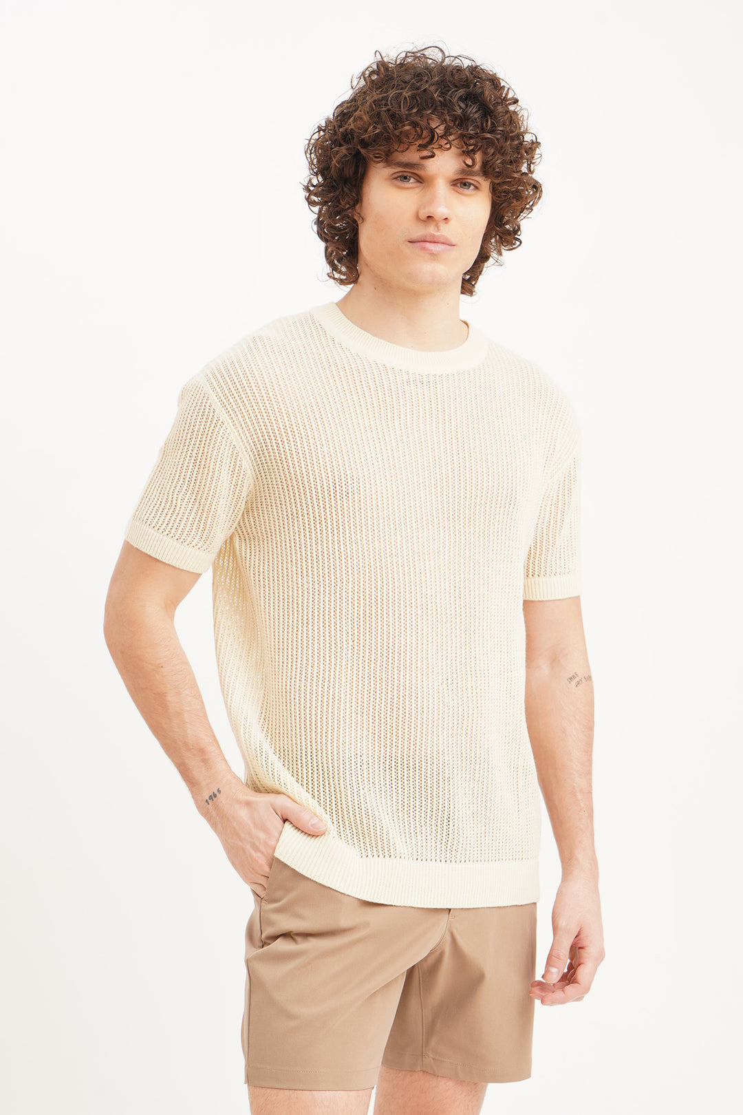 Relaxed Fit Crochet T-shirt