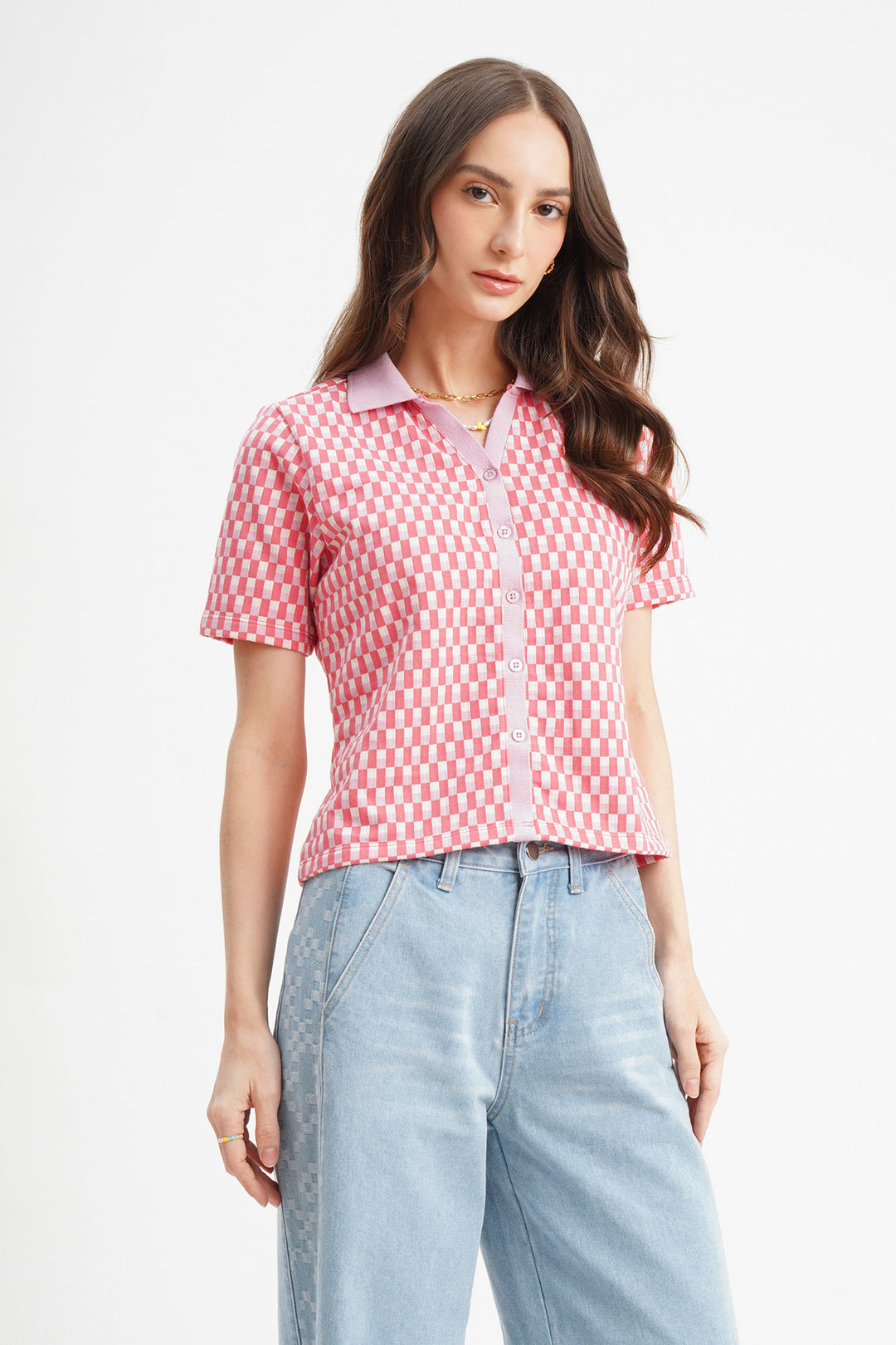 Regular Fit Cropped Jacquard Polo