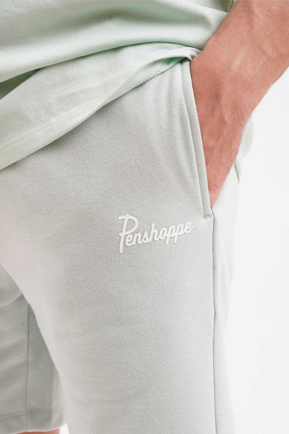 Relaxed Fit Brushed Terry Shorts with Penshoppe Logo