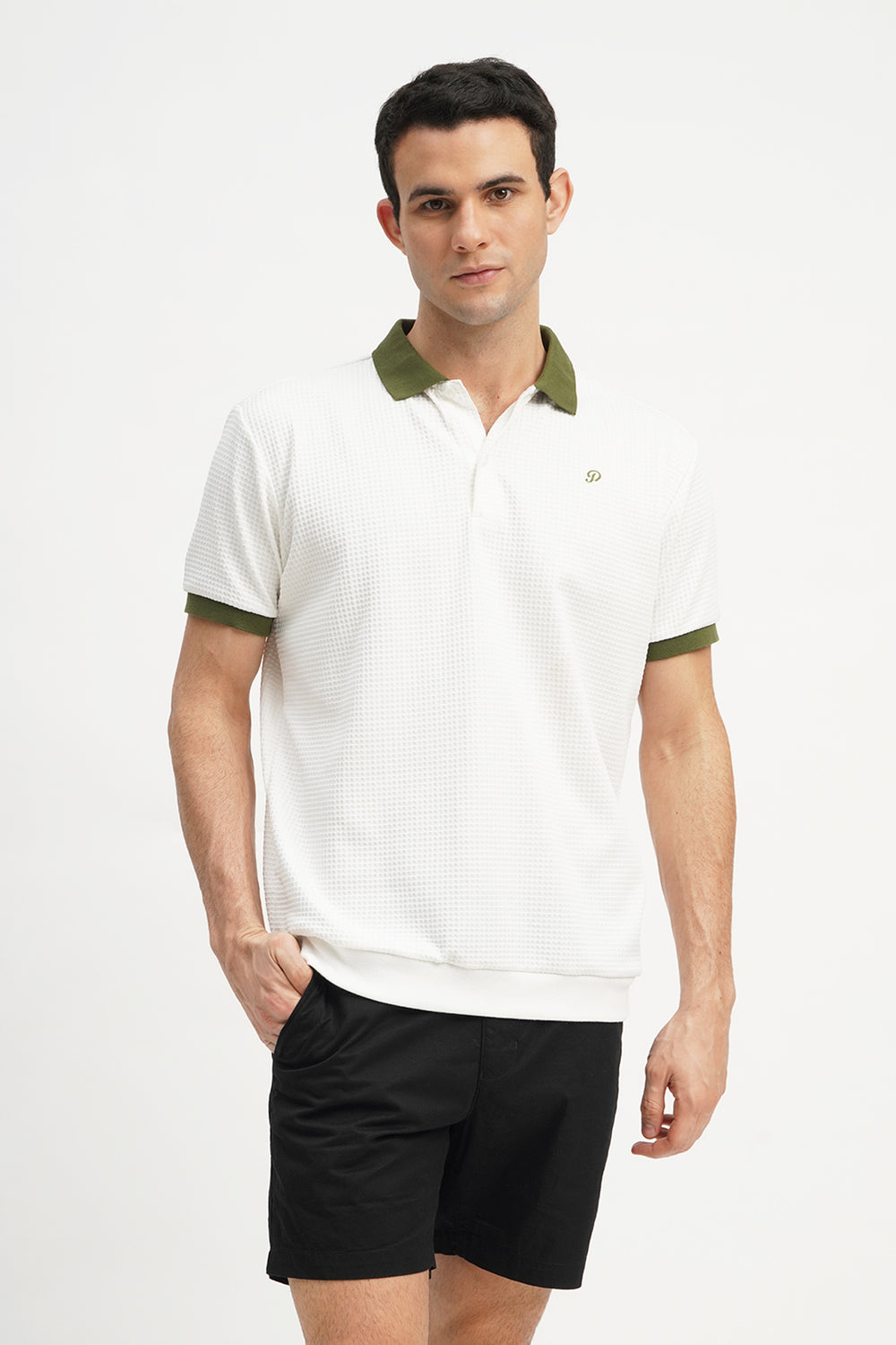 Textured Polo with Contrast Detail