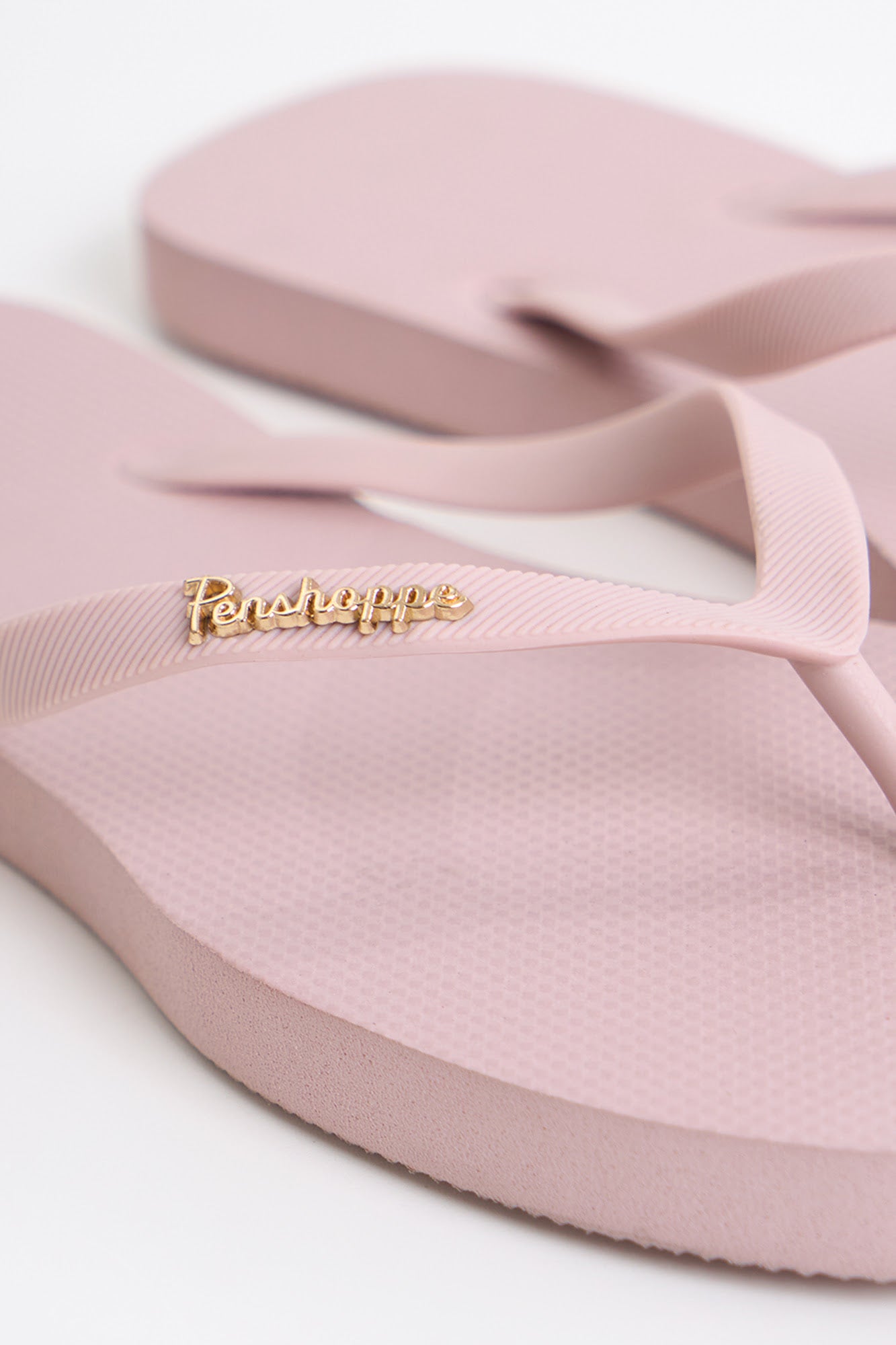 Women's Square Flip Flops with Metal Branding