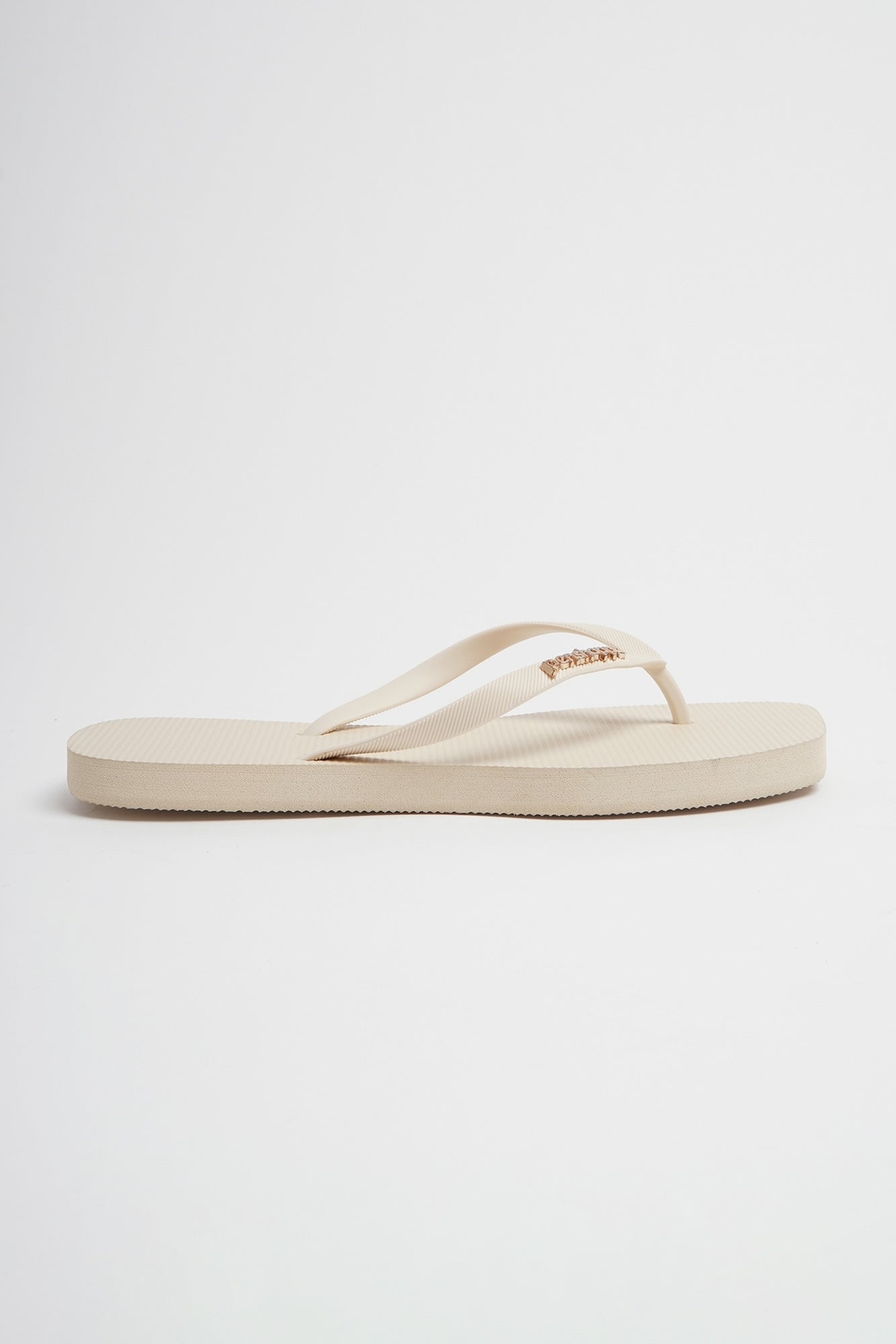 Women's Square Flip Flops with Metal Branding