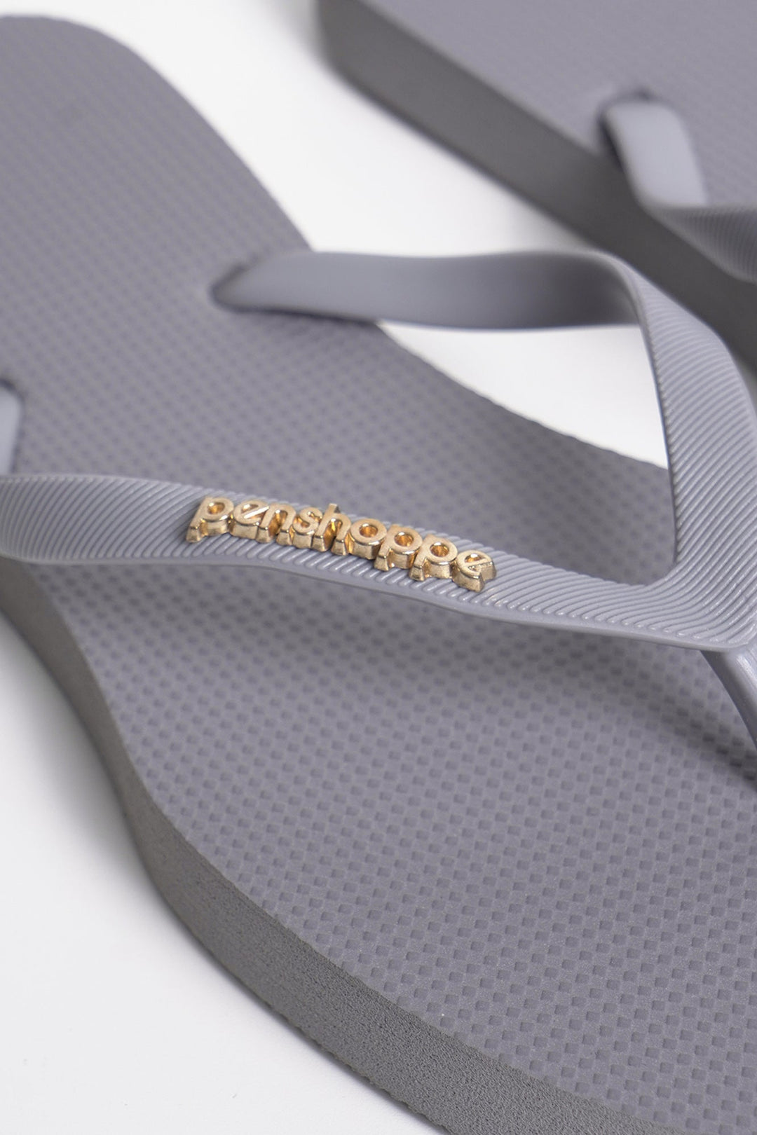 Women's Square Flip Flops with Metal Branding