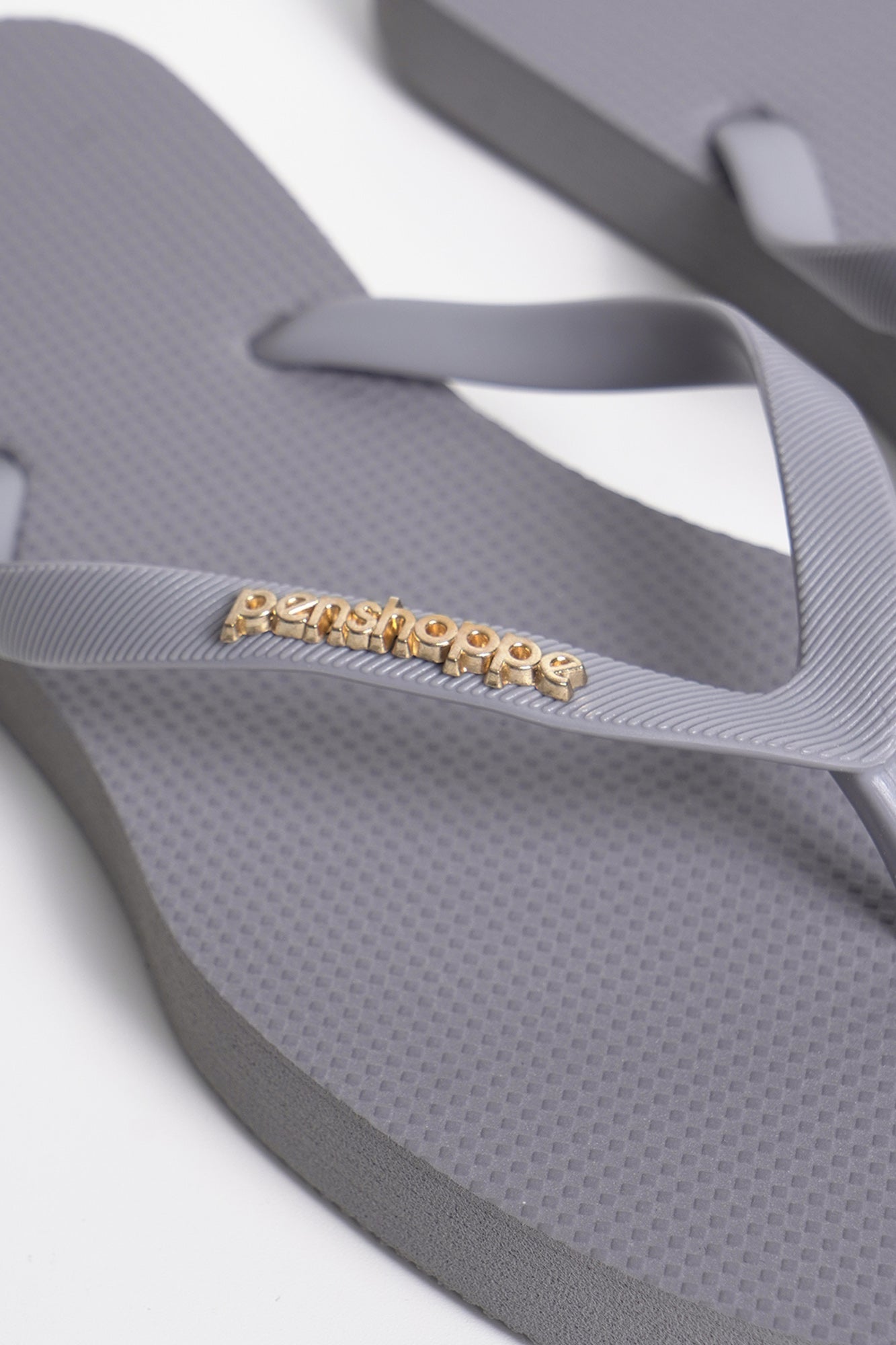 Women's Square Flip Flops with Metal Branding