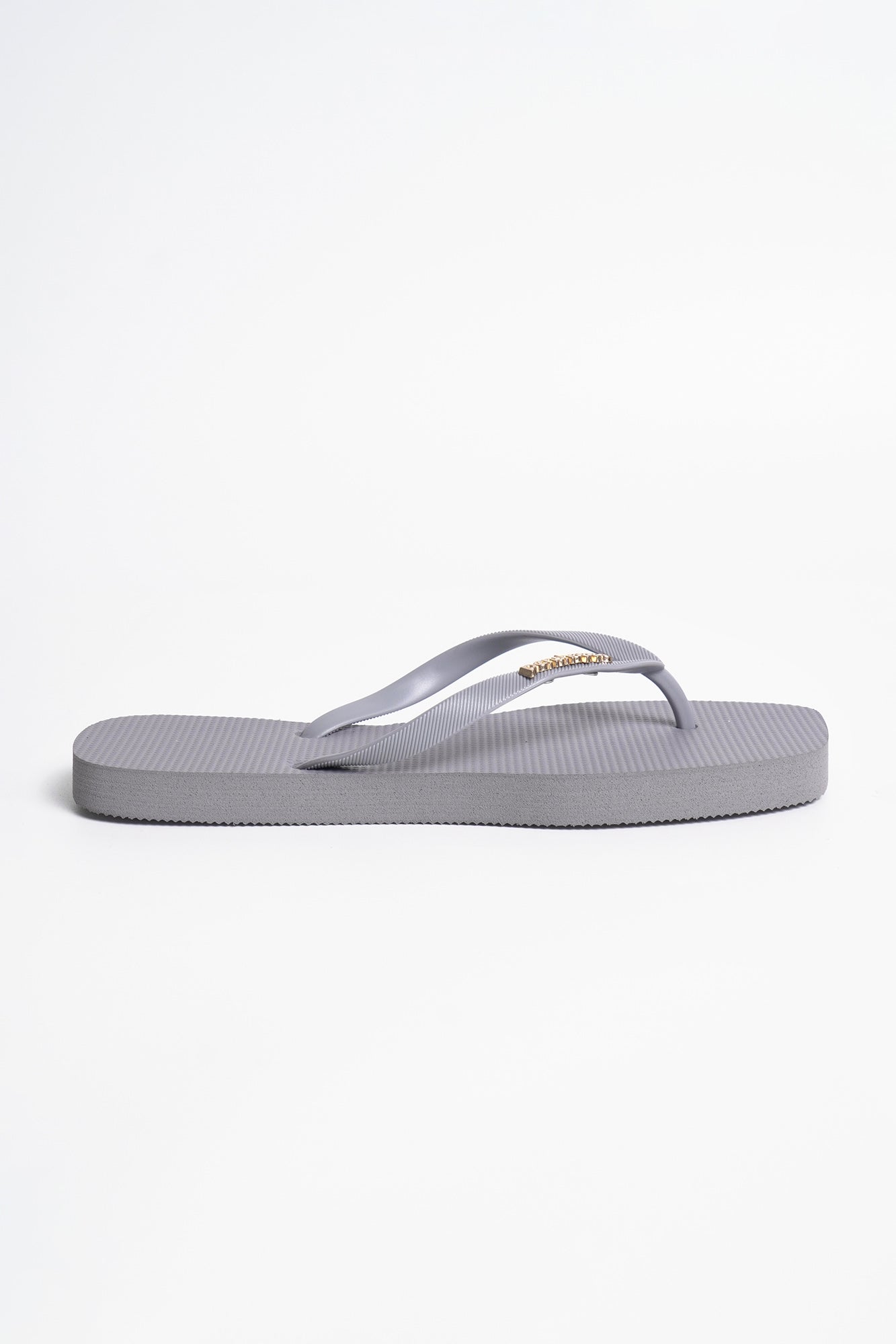 Women's Square Flip Flops with Metal Branding