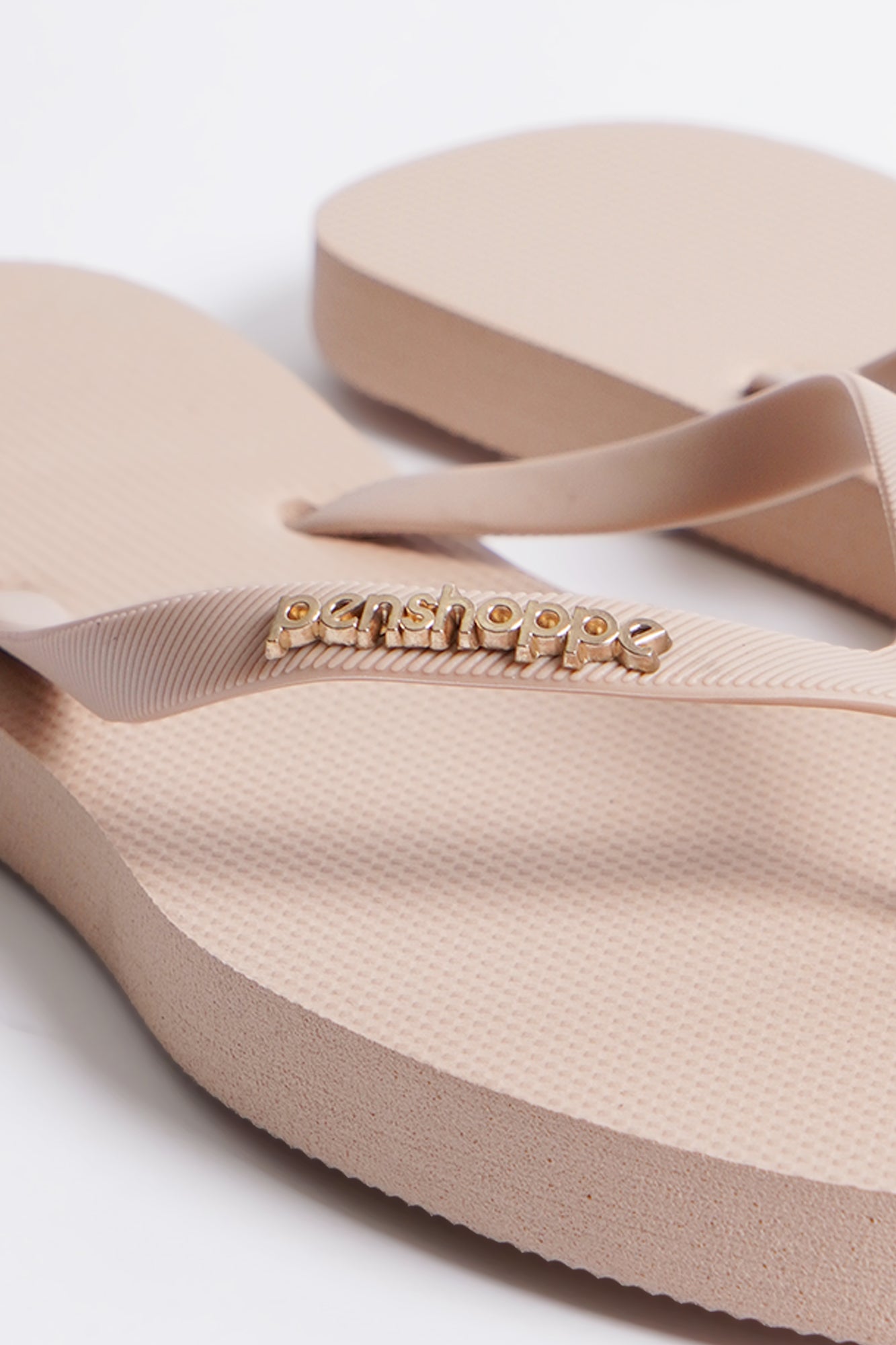 Women's Square Flip Flops with Metal Branding