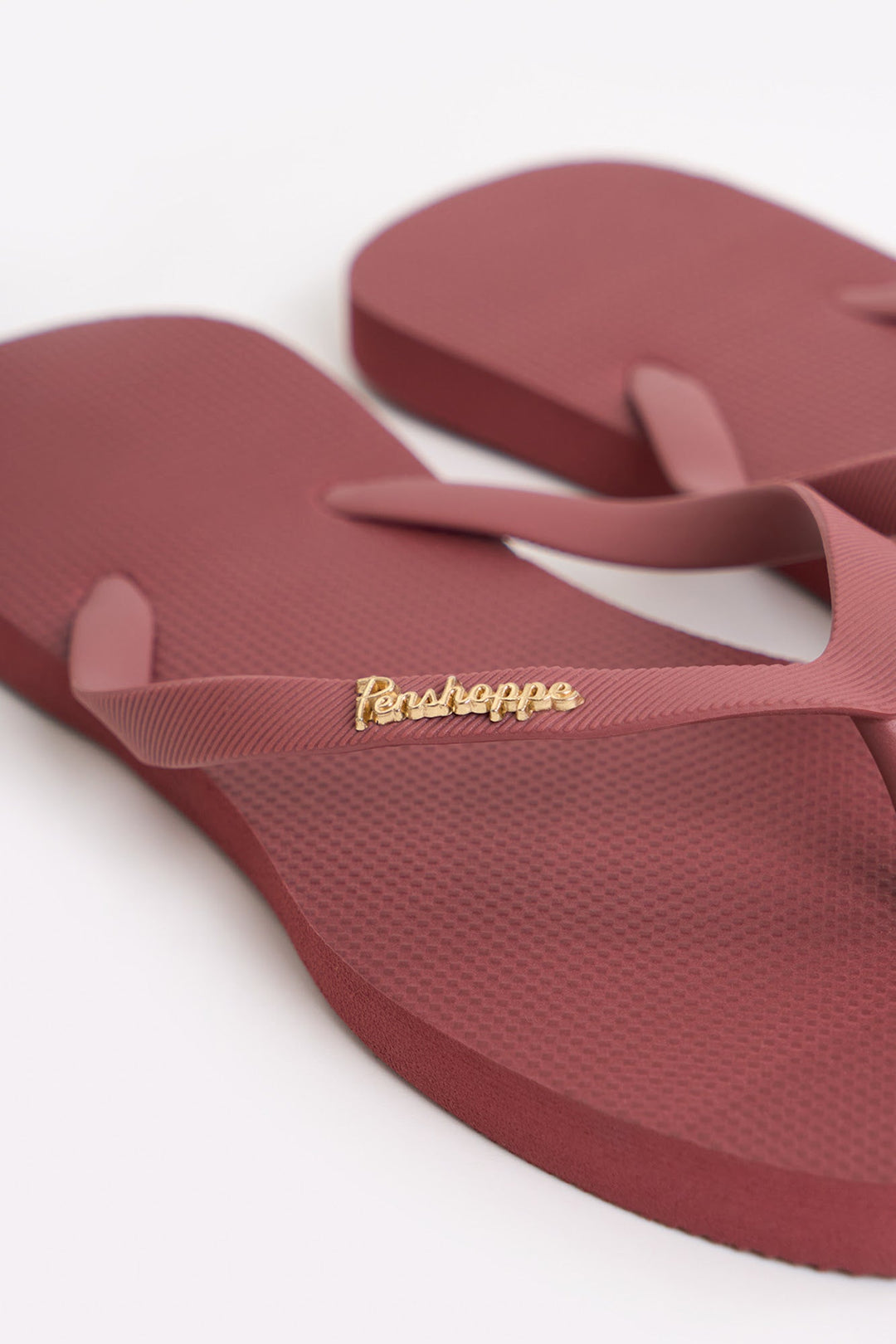 Women's Square Flip Flops with Metal Branding