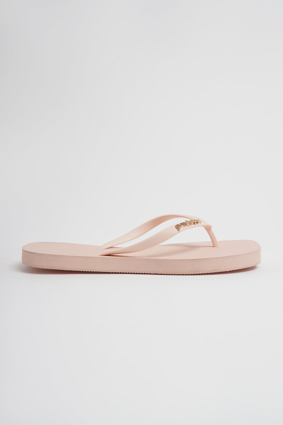 Women's Square Flip Flops with Metal Branding