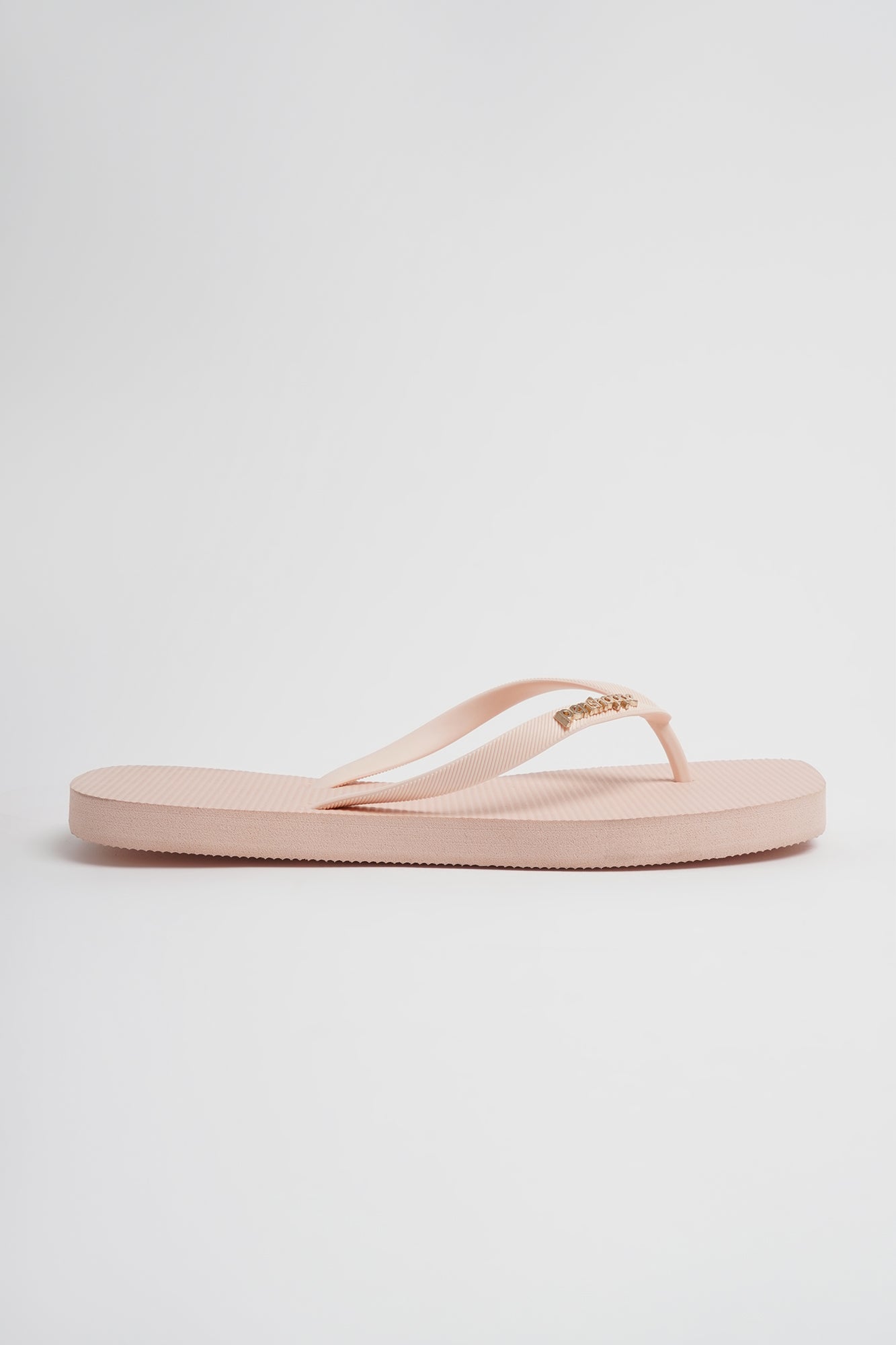 Women's Square Flip Flops with Metal Branding
