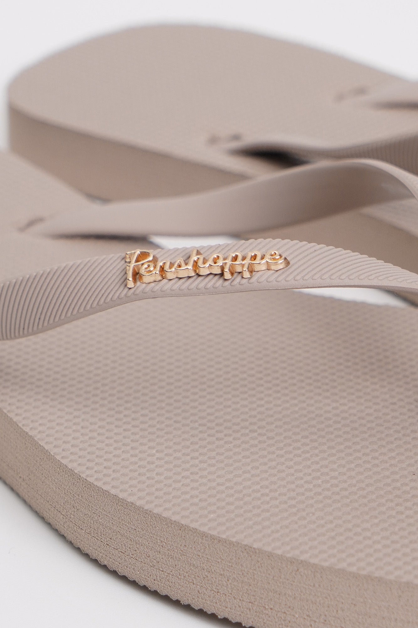 Women's Square Flip Flops with Metal Branding
