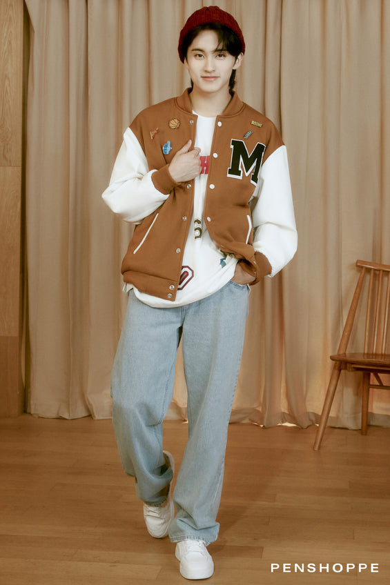 Unisex Varsity Jacket with M Patch