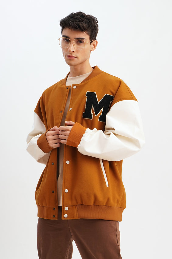 Unisex Varsity Jacket with M Patch