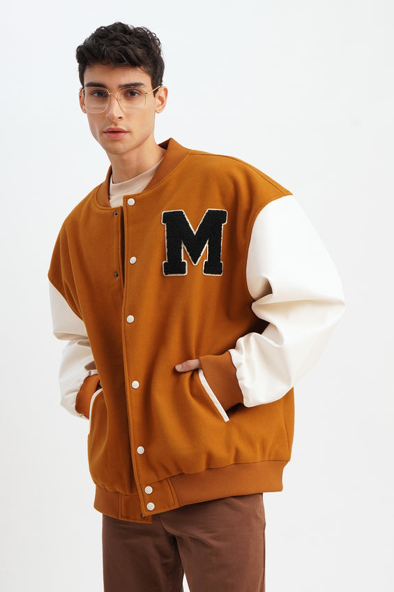 Unisex Varsity Jacket with M Patch