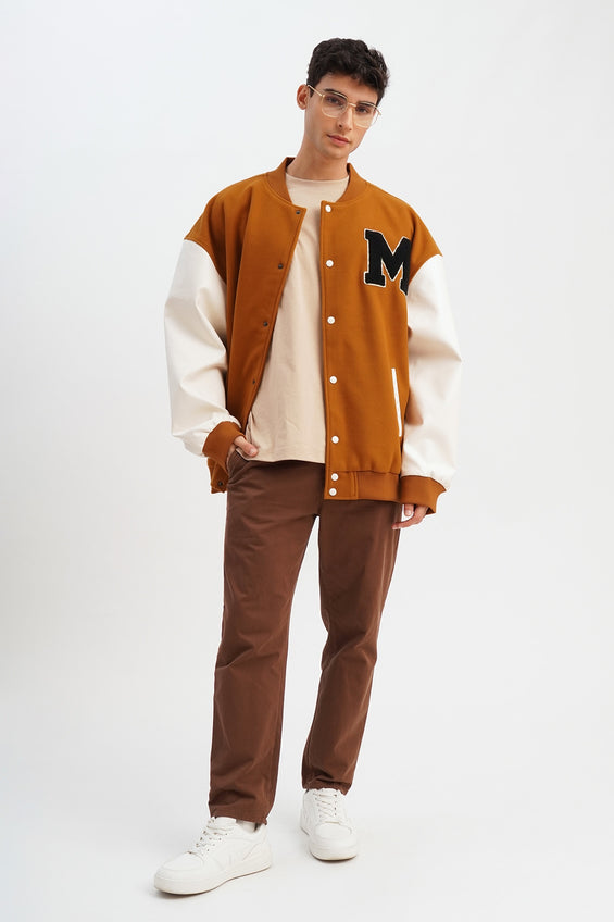 Unisex Varsity Jacket with M Patch