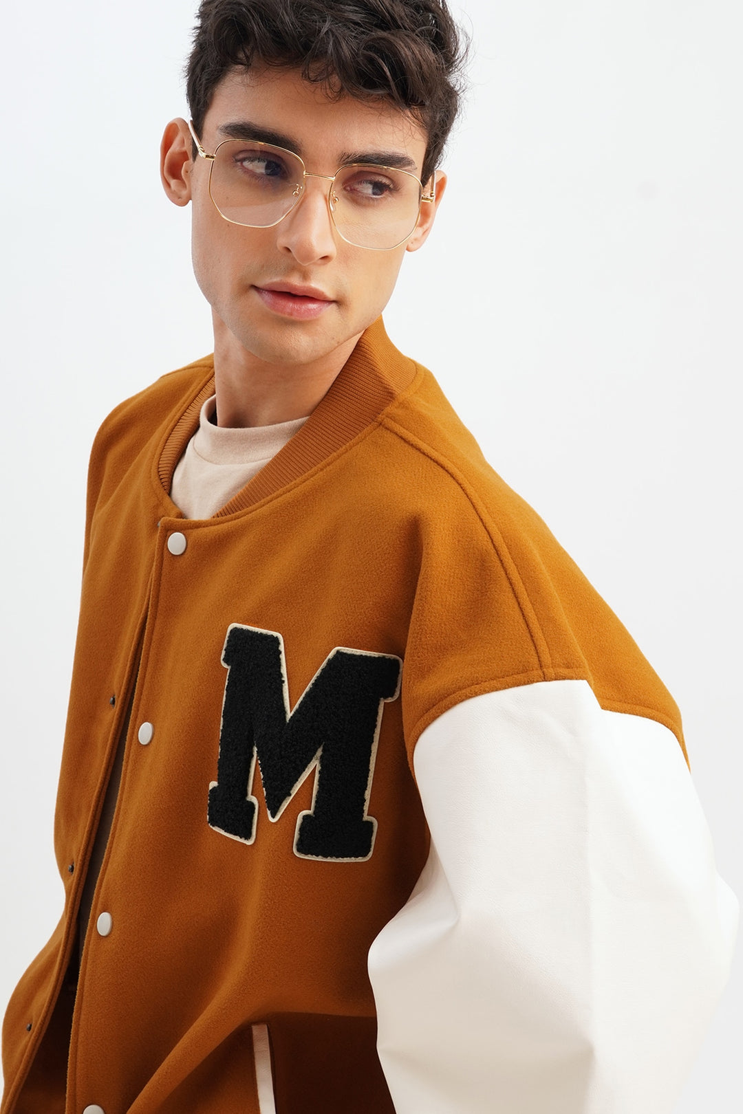Unisex Varsity Jacket with M Patch