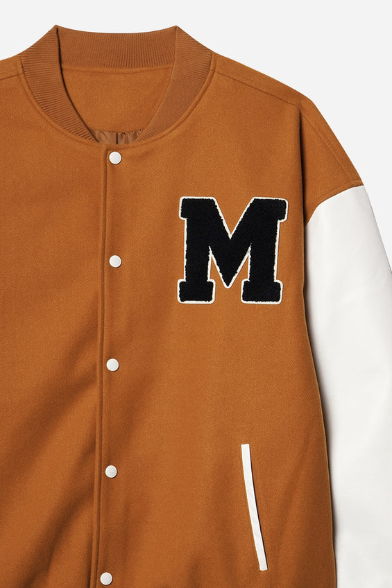 Unisex Varsity Jacket with M Patch
