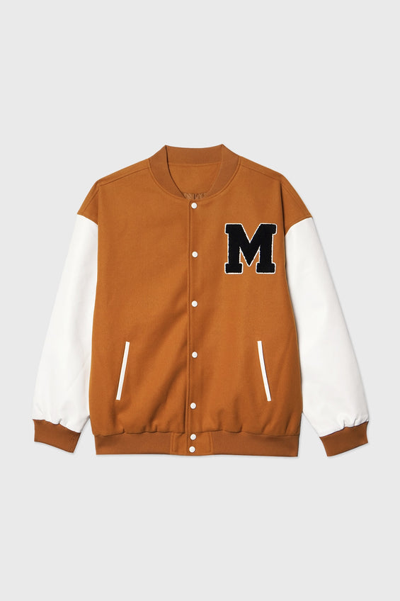 Unisex Varsity Jacket with M Patch