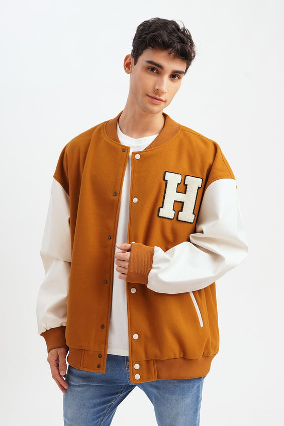 Unisex Varsity Jacket with H Patch