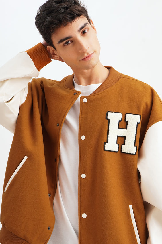 Unisex Varsity Jacket with H Patch