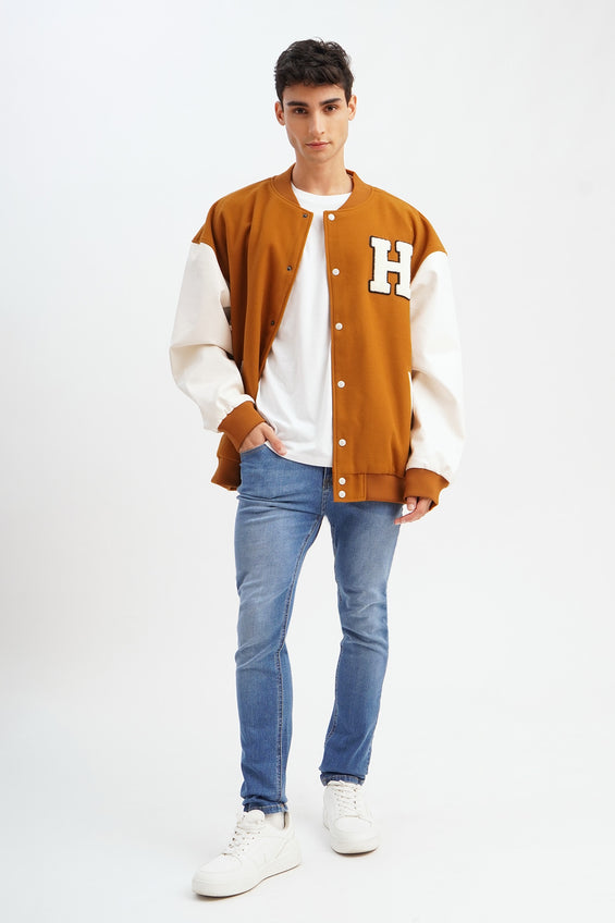 Unisex Varsity Jacket with H Patch