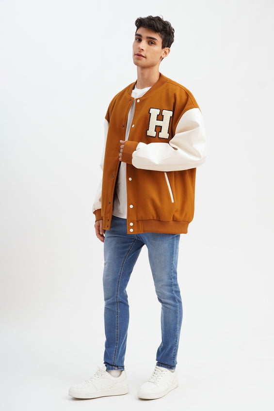 Unisex Varsity Jacket with H Patch