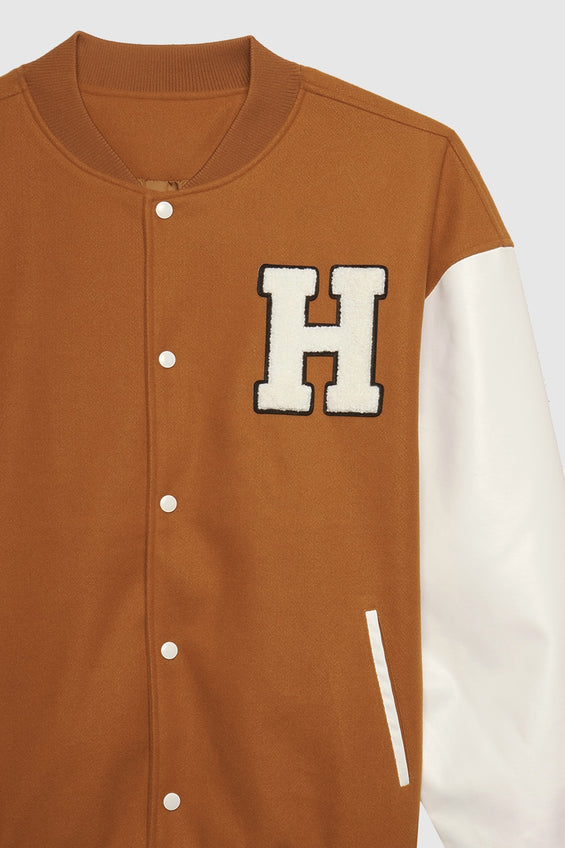 Unisex Varsity Jacket with H Patch
