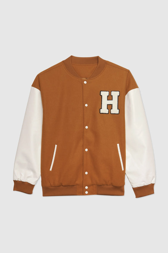 Unisex Varsity Jacket with H Patch