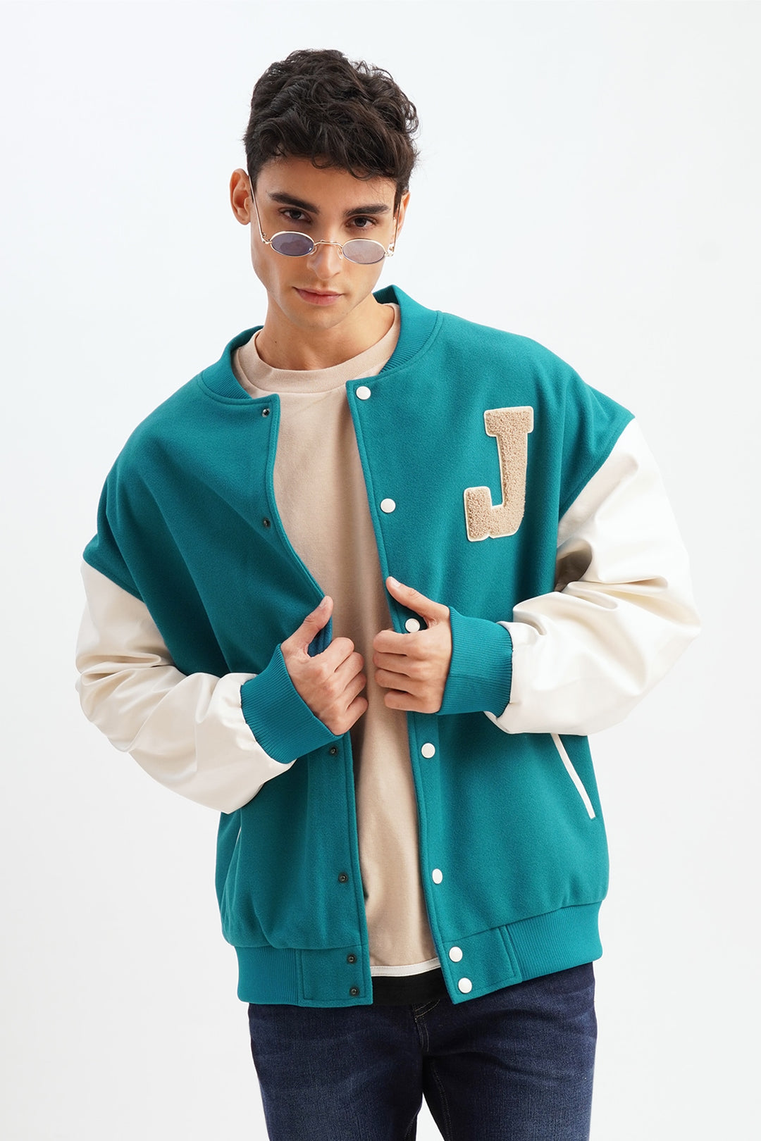 Unisex Varsity Jacket with J Patch