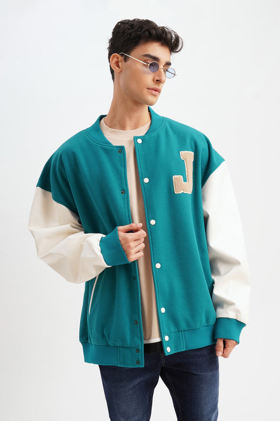 Unisex Varsity Jacket with J Patch