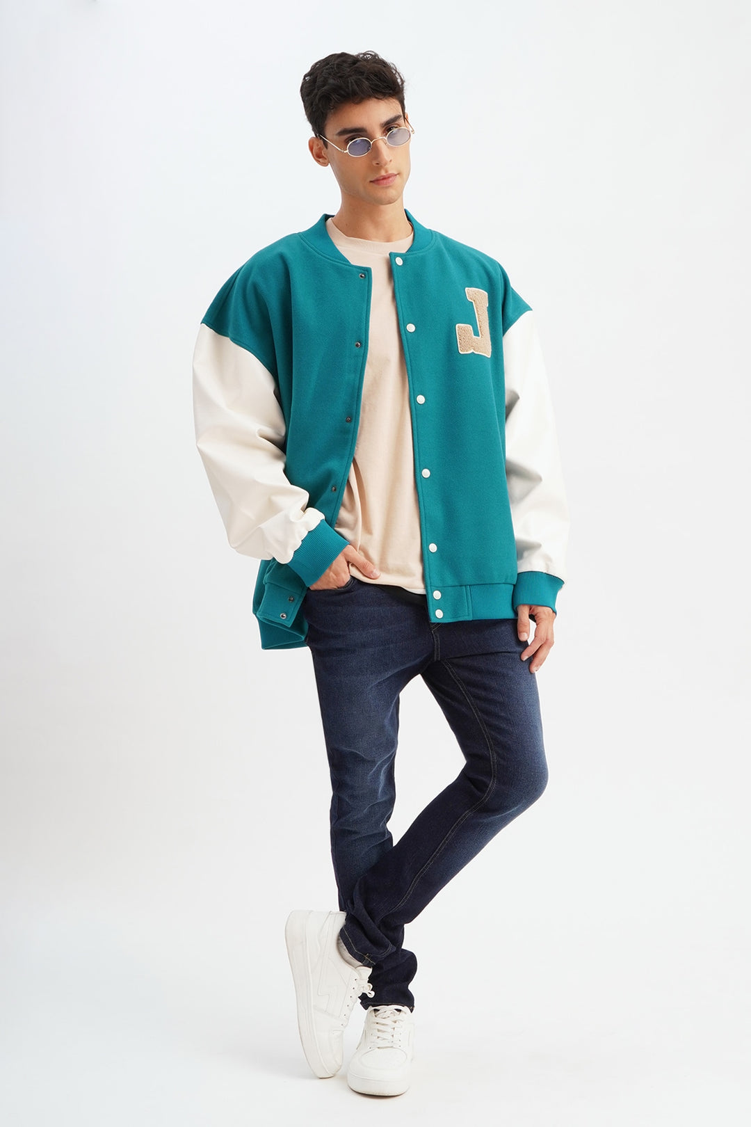 Unisex Varsity Jacket with J Patch