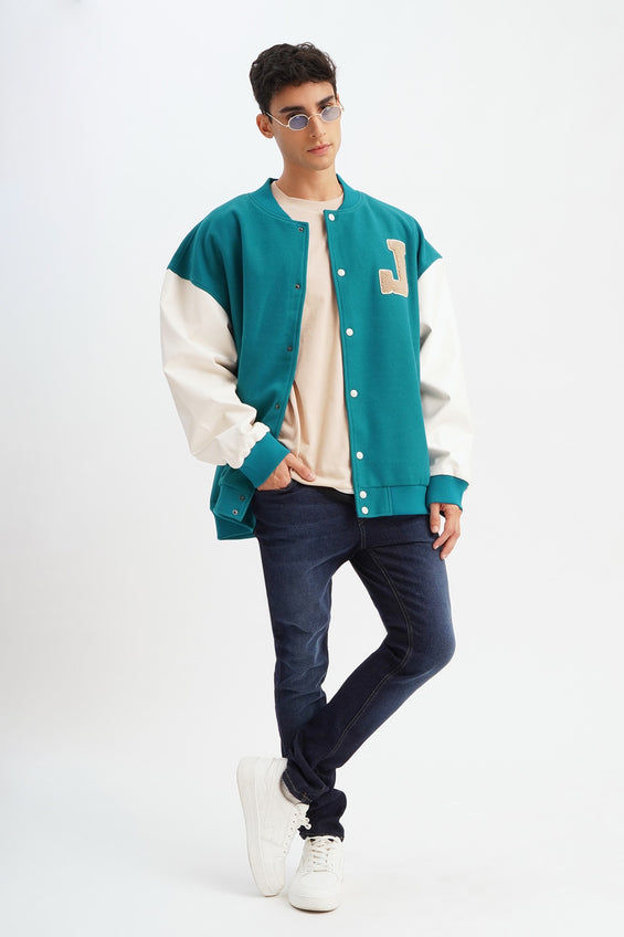 Unisex Varsity Jacket with J Patch