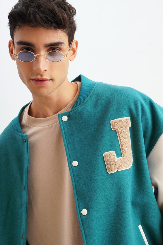 Unisex Varsity Jacket with J Patch