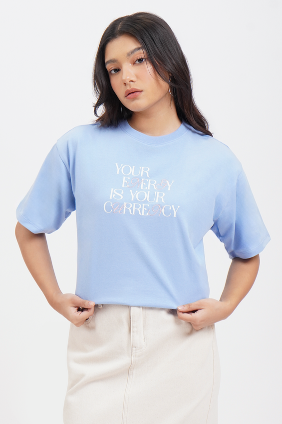 Your Energy Is Your Currency Loose Fit Graphic T-Shirt