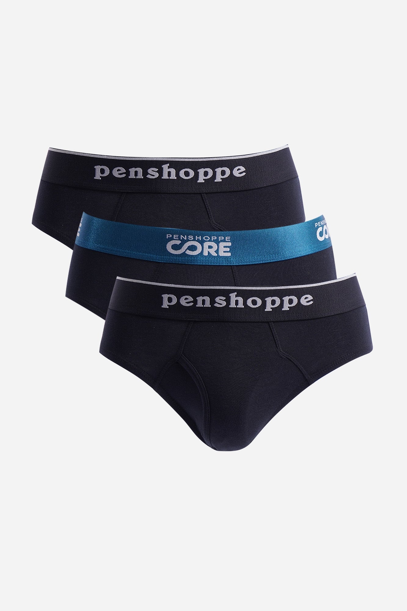 Penshoppe Core 3 in 1 Satin Elastic Multi-Brand Bundle Classic Brief