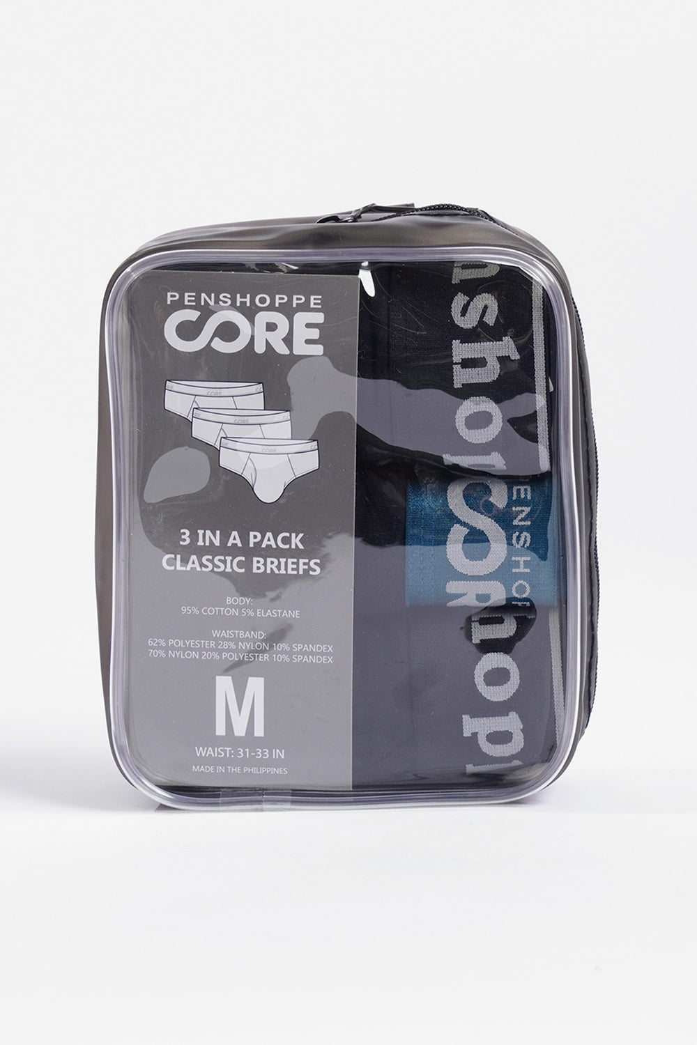 Penshoppe Core 3 in 1 Satin Elastic Multi-Brand Bundle Classic Brief