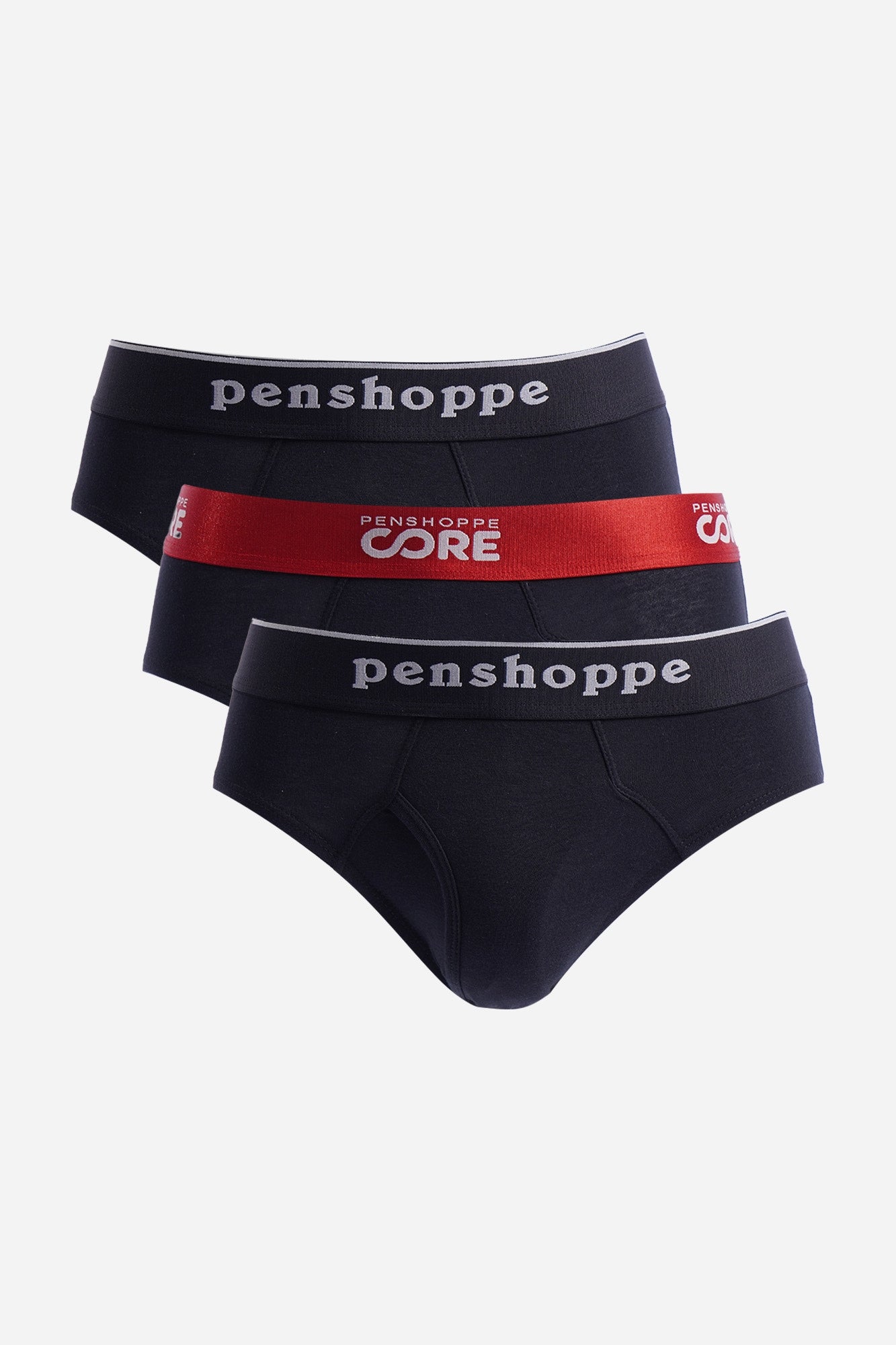 Penshoppe Core 3 in 1 Satin Elastic Multi-Brand Bundle Classic Brief