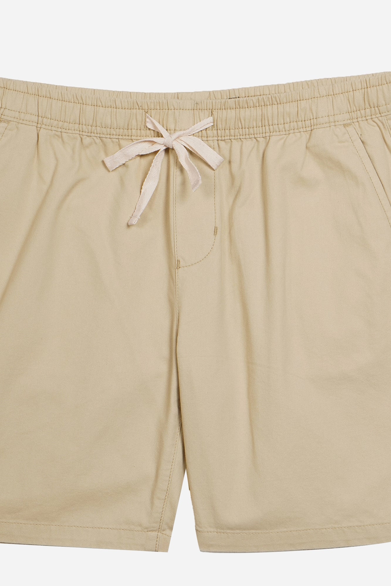 ★Smooth Mood★Unsalted Cotton Shorts★Beige_Khaki★大人気★ Beige Sahara Elasticated Waist Cotton Shorts