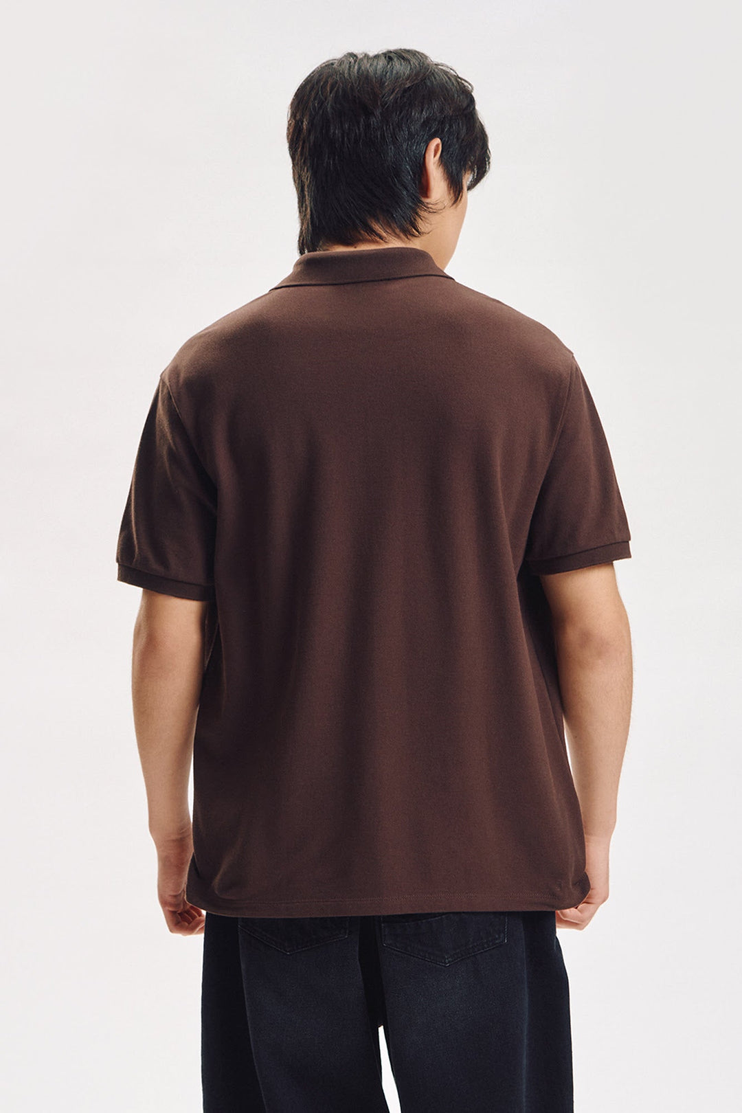 Relaxed Fit Polo with Crew Bear Patch Embroidery
