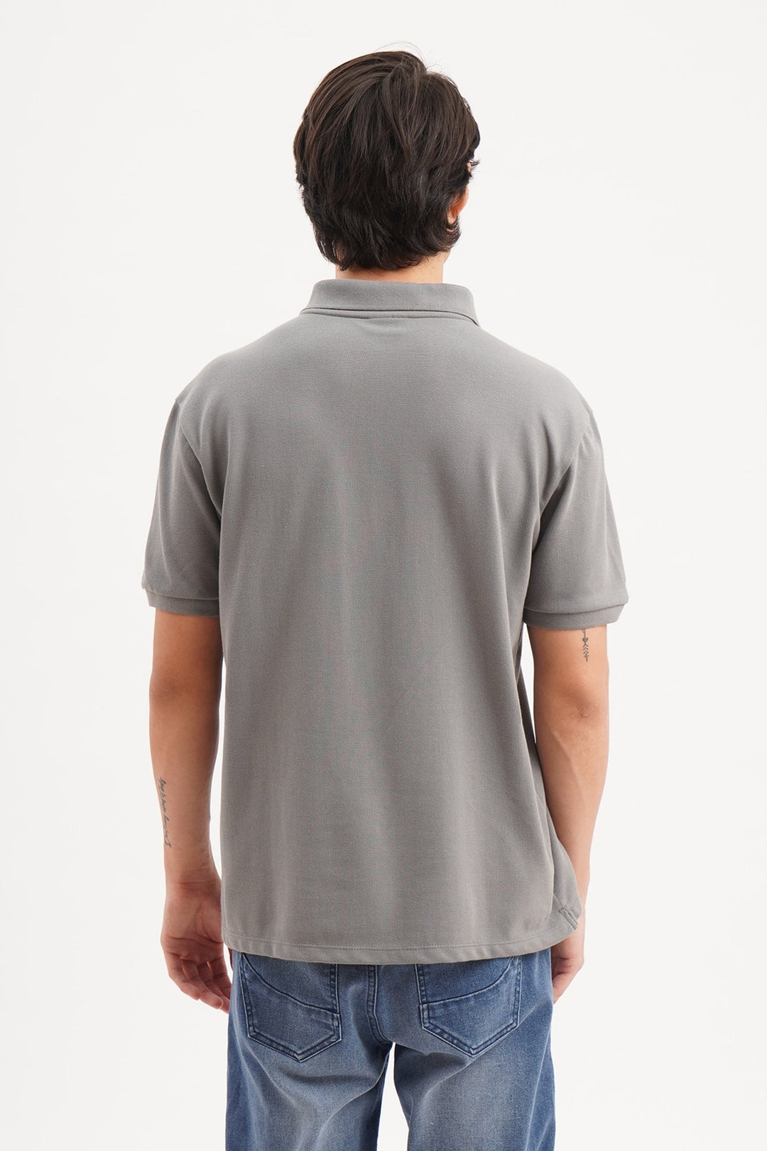 Relaxed Fit Polo with Crew Bear Patch Embroidery
