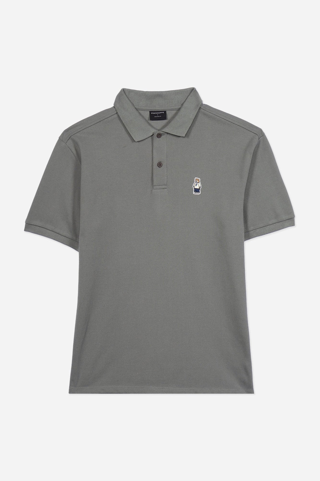 Relaxed Fit Polo with Crew Bear Patch Embroidery