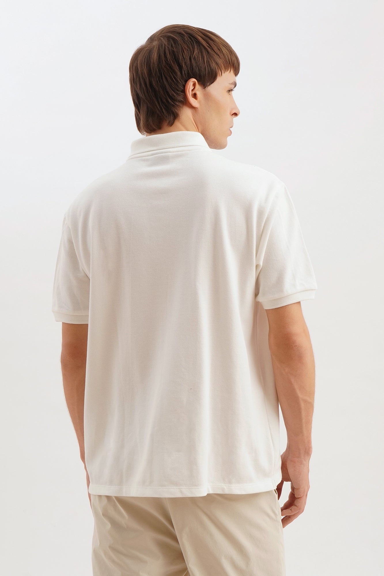 Relaxed Fit Polo with Crew Bear Patch Embroidery